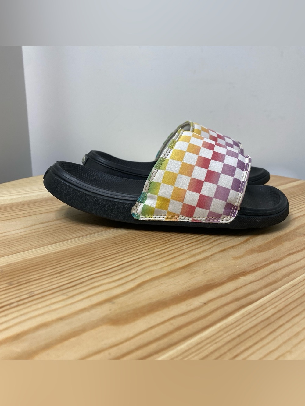 Vans La Costa Checkerboard Slide Sandals Multicolor Youth Size 4.0